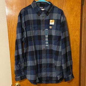 Carhartt Men's Navy and Black Checkered Shirt